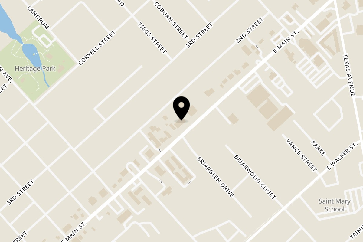 Map showing the location of FIESTA MAYA REFRESQUERIA on 1422 E Main St in League City